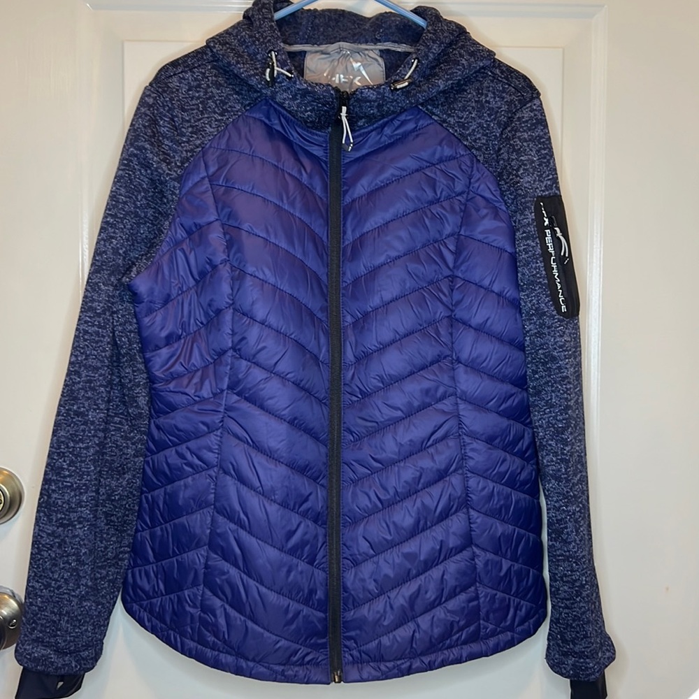 HFX Performance Puffy/ Knit Hooded Women's Jacket ~ XL purple/grey